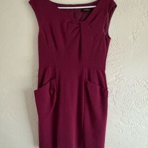 Nanette Lepore Burgundy Mini Dress with Chic Design